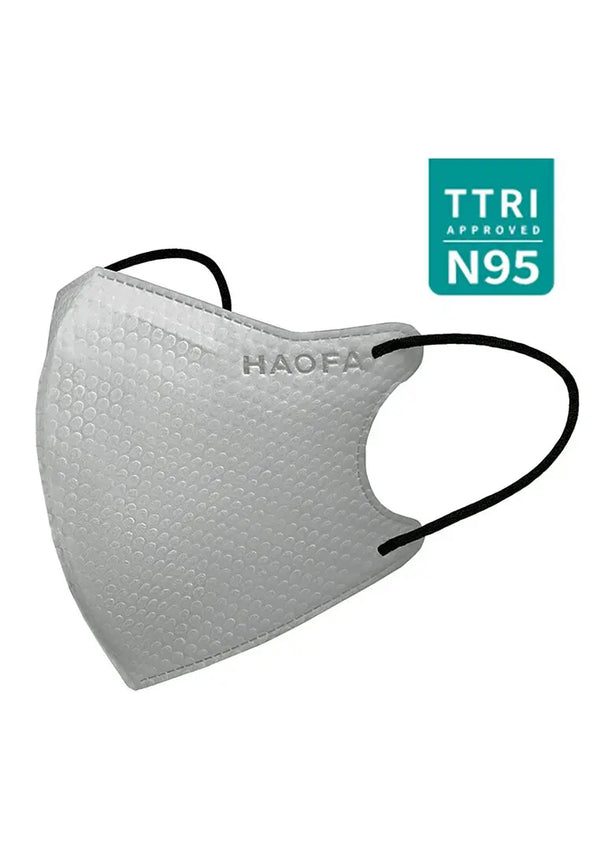 HAOFA 3D 氣密型立體醫療口罩（台灣N95規格） 晨霧灰色| 30片/盒 全新升級版 HAOFA