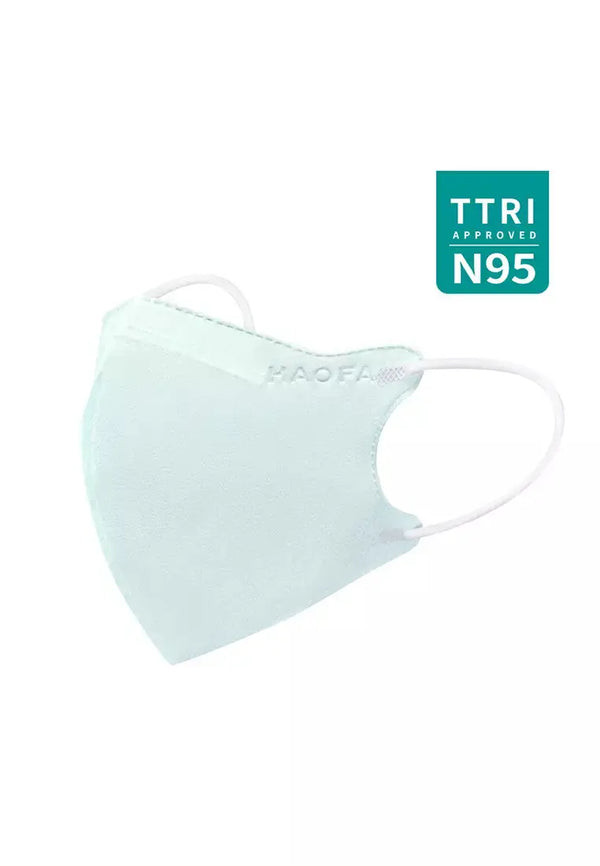 HAOFA氣密型立體口罩（台灣N95規格）MN柔光款-薄荷沁藍 XS Size 兒童款 HAOFA